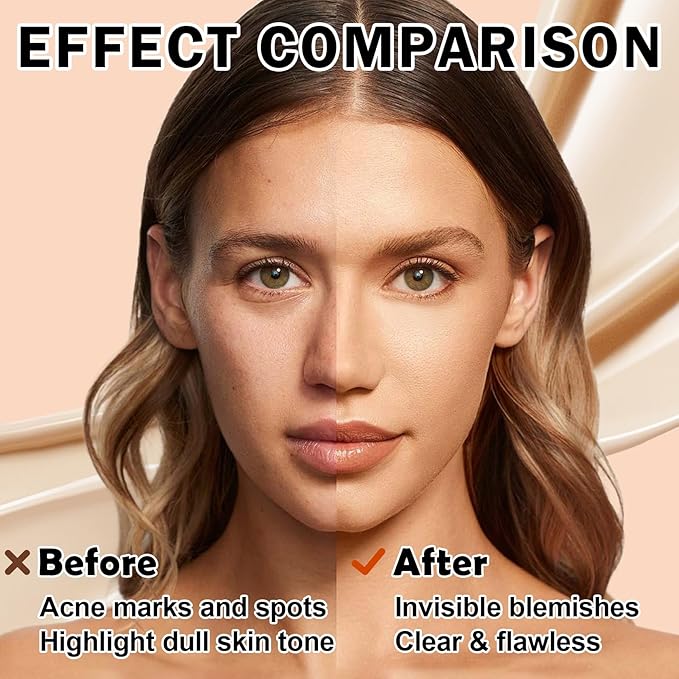 Mushroom Head Air Cushion CC Cream Foundation,2PCS Moisturizing BB Cream Cushion Foundation Makeup,Full Coverage Long Lasting Matte Concealer Base de Maquillaje（Natural）