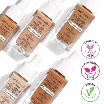 wet n wild Bare Focus Skin Tint, 5% Niacinamide Enriched, Buildable Sheer Lightweight Coverage, Natural Radiant Finish, Hyaluronic & Vitamin Hydration Boost, Cruelty-Free & Vegan - Soft Ivory