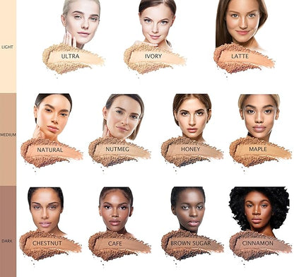 Bellaterra Cosmetics Mineral Powder Foundation | Long-Lasting All-Day Wear | Buildable Sheer to Full Coverage – Matte | Sensitive Skin Approved | Natural SPF 15 (Latte) 9 grams