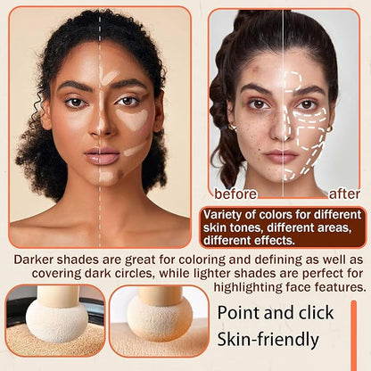 15 Colors Correcting Concealer Palette with Brush,Colors Corrector Palettes Long Lasting Moisturizing Cream Contour Makeup Palette