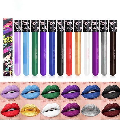 Yellow Metallic Liquid Shimmer Lipstick Glitter Lip Gloss, Glossy Full Matte Lip Gloss, Waterproof Longlasting High Pigment Shimmer Lip Gloss,Bold Goth Makeup for Halloween Makeup Gift, #08