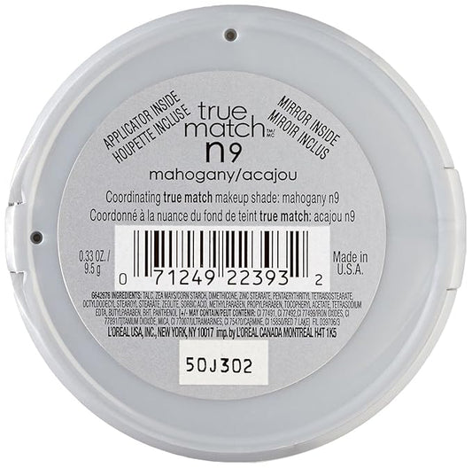 L'Oreal Paris True Match Powder, Mahogany, 0.33 Ounces