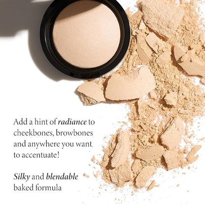 LAURA GELLER NEW YORK Glow Getter Kit (2 Piece) - Baked Balance-n-Glow Illuminating Powder Foundation, Porcelain and Baked Natural Glow Highlighter, French Vanilla