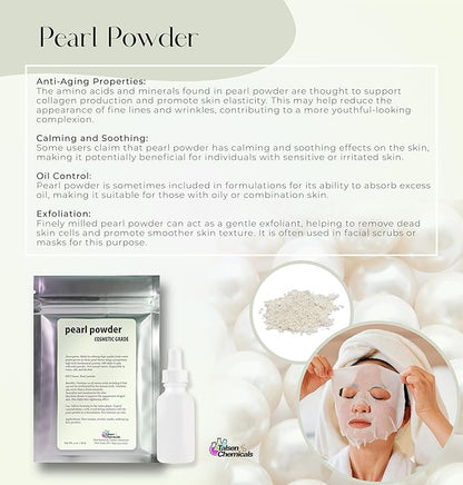 Pure Pearl Powder DIY Cosmetic Grade Pearl Powder For Face, Making Face Mask, Cream And Lotion (4 Ounce / 113 gram)