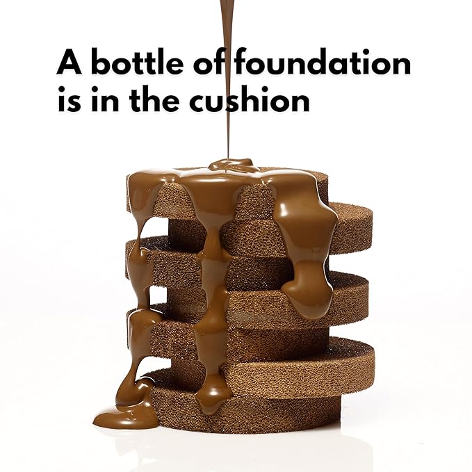 Toktok Glow Cushion Foundation, Dark Shades, Melanin rich skin, Buildable coverage,luminous finish, diamond powder, glacial water, vitamin, Korean makeup(#11 CINNAMON, 0.42 Fl Oz)