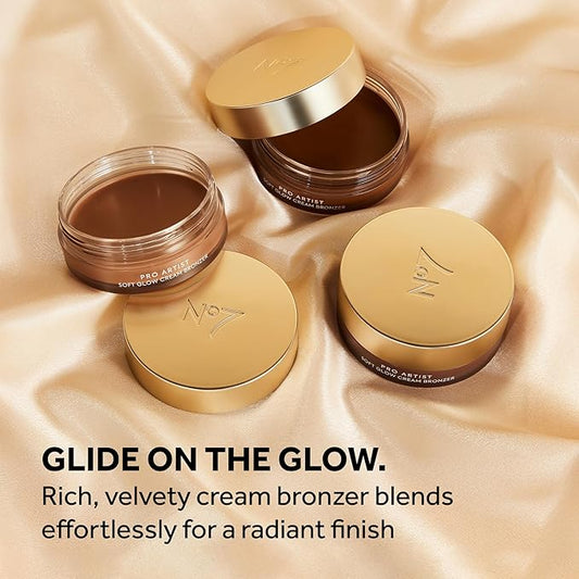 No7 Pro Artist Glow & Sculpt Duo - Soft Glow Cream Bronzer (Light) + Bronze & Glow Multistick (Light Bronze/Champagne Glow) – Radiant, Sun-Kissed Finish