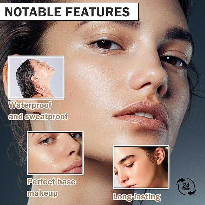 2PCS Color Changing Foundation with SPF 50 +++,Moisturizing Liquid Foundation Makeup Kit with 2 Makeup Sponges,Oil Control Long Lasting Non-greasy Full Coverage Concealer for All Skin Types