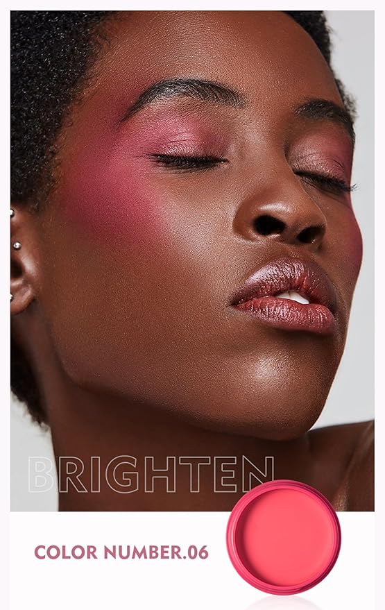 MAEPEOR Cream Blush 9 Color High-Pigmented Smooth Buildable Face Blush Long-Lasting Natural Look Blusher (Color 06)