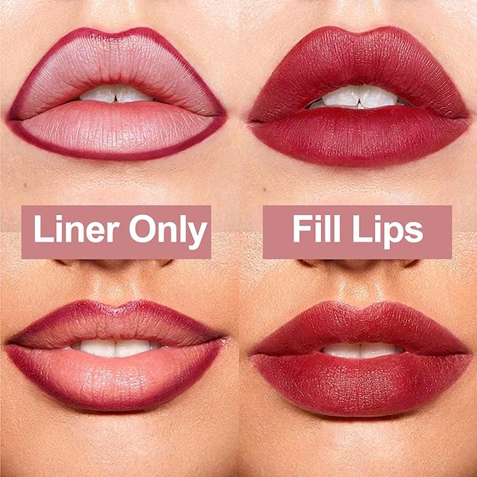4Pcs Lip Stain Tip Marker Set, Hydrating and Waterproof Lip Liner Stain, Matte Color Look, Longlasting All Day Wear Lip Color, Smudge Proof Natural Finish, Precise Chisel Tip Marker