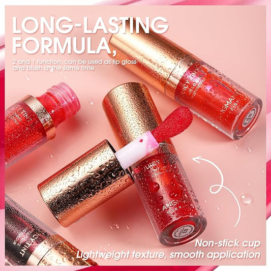 LANGMANNI Lip Stain Set,Liquid Lip Tint Kit With Long-lasting, Waterproof, Lightweight, No-stick Formula, Matte Lip Color Lip Makeup (4Pcs)