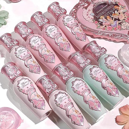 Flower Knows Midsummer Fairytales Coating Lip Lacquer,Glowy Non-Fading Lip Gloss,Hydrating Tinted Lip Oil for Girls&Women,Vegan & Cruelty Free,0.17Fl Oz(G03 Firefly)