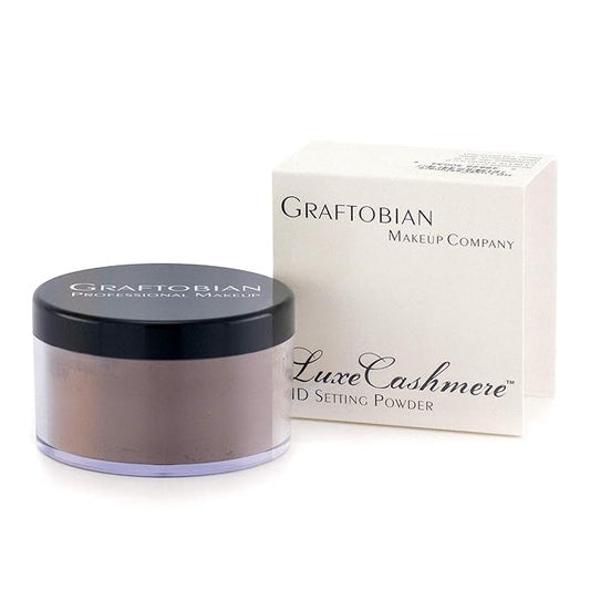 Graftobian HD LuceCashmere Setting Powder (0.7 oz) - No FlashBack, Matte, Silky Smooth Finish (Chocolate Mousse, .7 oz)