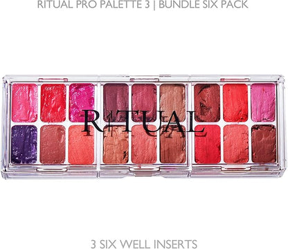 Empty Makeup Palette | 18 Wells | Modular Interchangeable Depotting System | Ritual Pro Palette 3 | 6 Well Bundle, Lipstick, Creams, Alcohol based makeup and paint, watercolor, Gouache, Acrylic paint