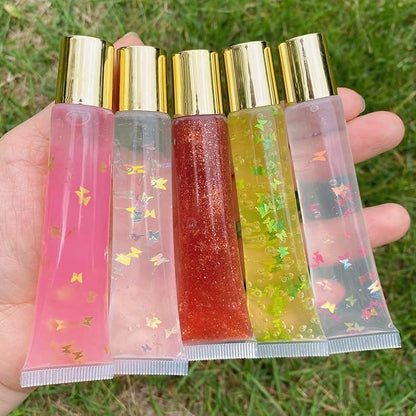 50Pcs 15 ml Lip Gloss Squeeze Tubes, Lip Gloss Containers Empty, Refillable Soft Clear Tubes for DIY Lipgloss Balm Cosmetic (Gold Cap)