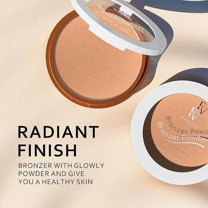FV Bronzer Powder Long Lasting, Waterproof & Buildable Silky Bronzing Powder, Sunkissed Glow Makeup Finish, Talc-Free Bronzers for Women, Bronzer, 0.28oz