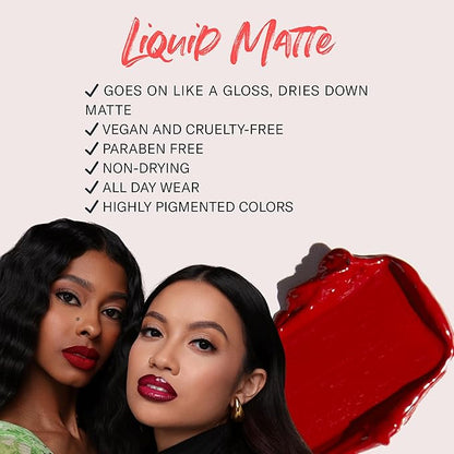 The Lip Bar - Nonstop Liquid Matte Lipstick, Curlfriend (Mauve Pink) - High Pigment - One Swipe - Long Lasting - Jojoba Oil & Vitamin E - Vegan & Cruelty Free - Makeup & Cosmetics - .24 fl oz