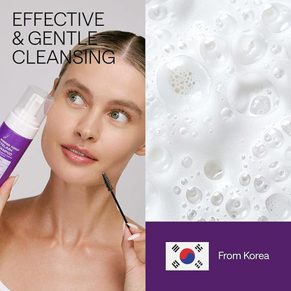 Lash Shampoo Kit with Eyelash Spoolie & Eyelash Shampoo Included - Lash Cleaning Kit for Salon, Home - No Parabens, No Sulfates - Eye Wash Kit with a Brush - 3.38 Fl Oz