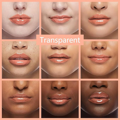 Lip Oil, Hydrating Lip Gloss Tinted Lip Balm Transparent Lip Care, Big Brush Head Glitter Shine, Long Lasting Nourishing Non-sticky Fresh Texture