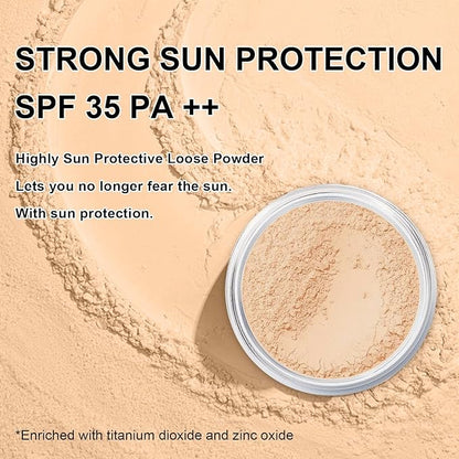 Mineral Powder Foundation, SPF 35, Sunscreen Lightweight Loose Powder, Skin-Improving, Buildable Coverage, Natural Glow Base Makeup (#05 Fair Light Foundation Makeup)