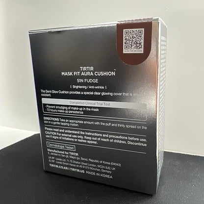 TIRTIR Mask Fit Aura Silver Cushion Foundation | Semi-glow Finish, Natural Coverage, Moisturizing, Lightweight, Korean cushion foundation (#51N Fudge, Full Size, 0.63 Fl Oz)