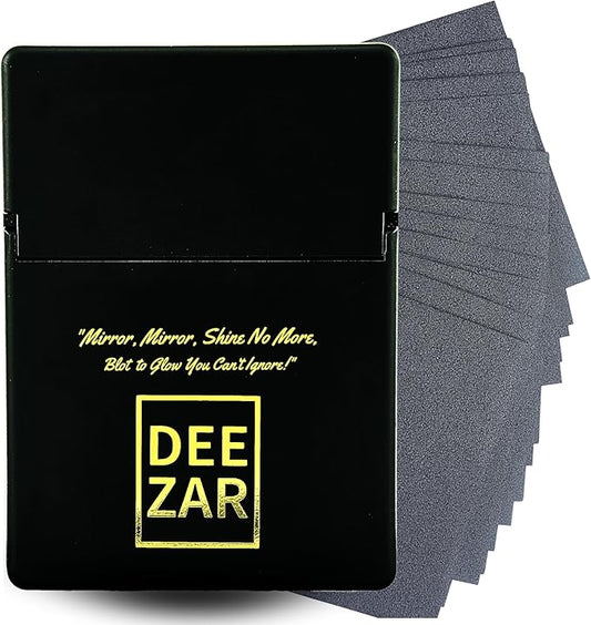 Premium Oil Blotting Sheets for Face with Compact Mirror Case, Bamboo Charcoal – Ultra-Absorbent, Portable, Makeup-Friendly, 50 Thick Sheets for Oily Skin, Ideal for Quick Oil Control