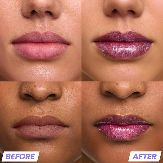 Wonderskin WONDER BLADING Top Gloss - Blue Glitter Lip Gloss, Hydrating and High Shine Finish Lip Makeup (Blue Glitter)