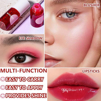 Lip Tint Stain Set,Mini Velvet Lip Tint Watery Lip Stain Long Lasting Waterproof Moisturizing Lip & Cheek Tint,Hydrating,Natural Glossy Liquid Lipstick Lip Gloss Kits for Women(Set 03)