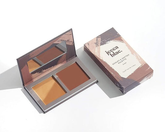 Jecca Blac Sculpt and Soften Contour Palette, Creamy Formula with Natural Finish, Medium Coverage, Gender Neutral and LGBTIQA+ Inclusive Make Up, Dark, 0.42 oz