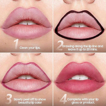 Lip Stain - Lip Liner Stain, Long-Lasting Moisturizing Lip Liner Peel Off, Waterproof Lip Tint with Matte Finish Stay On All Day, Transfer-Proof, Instant Peel Off Lip Stain (Rose)