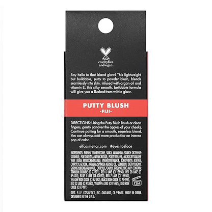e.l.f. Putty Blush, Creamy & High-Pigment Formula For A Natural Glow, Delivers A Semi-Matte & Powder Finish, Vegan & Cruelty-Free, Fiji