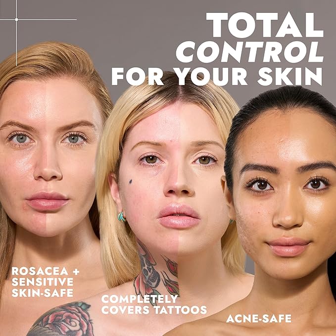 COVER FX Complete Coverage Kit: Total Cover Cream Foundation - Shade D1 + Custom Cover Blending Brush