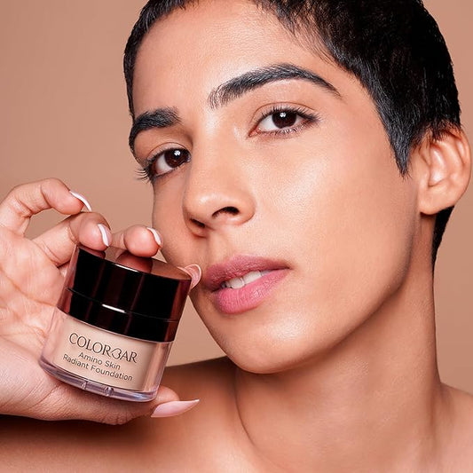 Amino Skin Radiant Foundation - Liquid Foundation Makeup - Medium to Full Buildable Coverage Hydrating Foundation - 002 Petal Fair - 0.5 oz