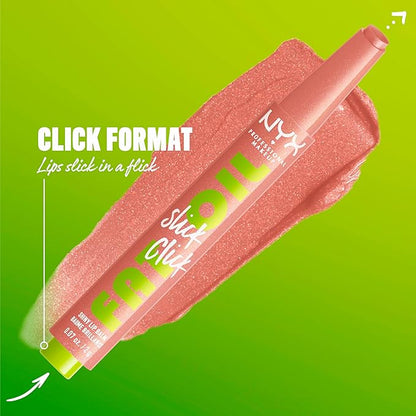 NYX PROFESSIONAL MAKEUP Fat Oil Slick Click, Lightweight, Buildable Pigmented Vegan Lip Balm - Group Chat (Nude)
