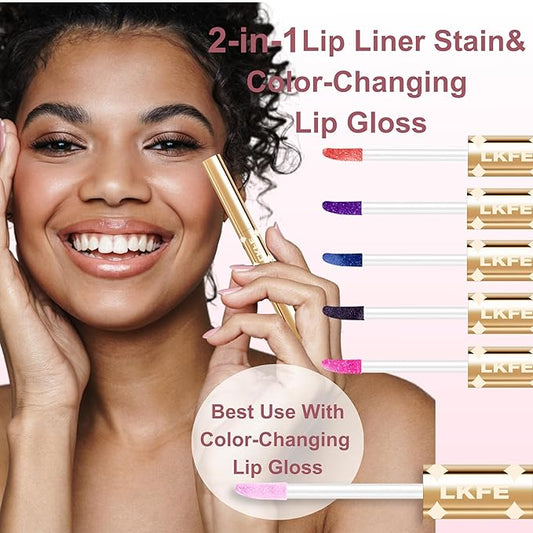 Lip Liner Stain, Long Lasting Peel Off Lip Stain, Waterproof & Transfer-Proof Matte Lip Tattoo, Easy to Use & Natural Finish (Dried Rose)