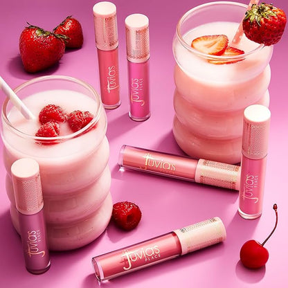 Juvia's Place Smoothie Lip Gloss Pink Velvet - Hydrating Cream Lipgloss with Pink & Mauve Tones - Non Sticky Plumping Glosses - High Shine Lipgloss for Women - Lip Plumper with Cocoa Butter & Chia Oil