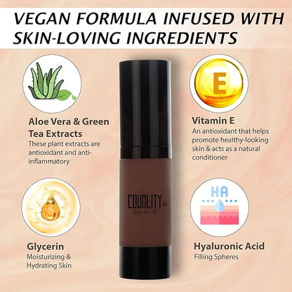 EQUALITY HI-DEF Foundation, Water resistant, Medium to Full coverage, Dewy finish non-matt, 12 hour wear Shine control, Cruelty Free, Paraben Free, 18ml/0.61 US Fl Oz - N95