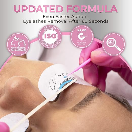 Speedy Remover for Eyelash Extension Glue Liore Lash/Fast Lash Adhesive Removal /60 Sec Dissolution Time/GBL Free Lash Debonder/Eyelashes Glue Remover Professional Tech Salon Supplies (15 ml)