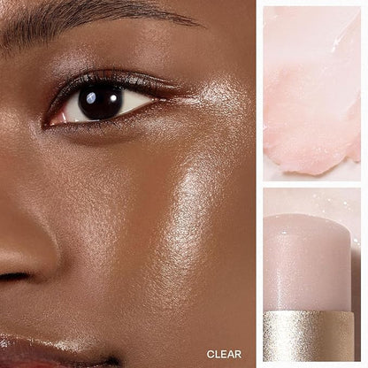 2PCS Face Stick Highlighter Balm - Shimmer Glow, Traunslucent Colors, Glass Skin in a Balm, Korean Beauty, Natural Makeup (CLEAR, LIGHT)