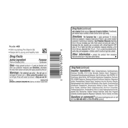 Neutrogena Healthy Skin Liquid Makeup Foundation with Broad Spectrum SPF 20 Sunscreen, Medium Coverage Foundation with Nourishing Pro-Vitamin B5, Nude 40, 1 fl. oz