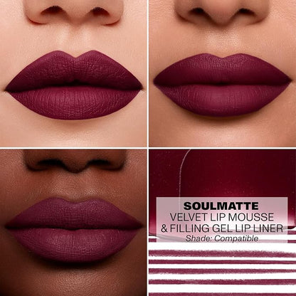 Morphe Soulmatte Velvet Lip Mousse Matte Lipstick - Air-Whipped, Soft Matte Lip Makeup with Vitamin E to Hydrate, Soften and Smooth Lips - Compatible (0.128 Oz)