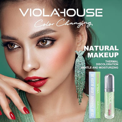 VIOLA HOUSE Liquid Blush - Color Changing, Glossy Shiny Finish, Water-Based