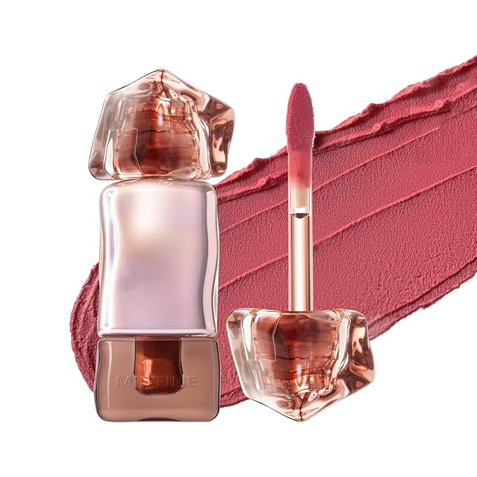 Mistine Cream Lip Gloss Thai latte Long Lasting Lip Gloss Non-sticky Silk Smooth Mist Matte Finish Lip Tint Gloss M03 Freshly Brewed Guava 0.1 fl oz 1 Count