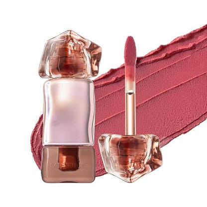 Mistine Cream Lip Gloss Thai latte Long Lasting Lip Gloss Non-sticky Silk Smooth Mist Matte Finish Lip Tint Gloss M03 Freshly Brewed Guava 0.1 fl oz 1 Count