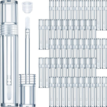 Hsei 100 Pcs Clear Lip Gloss Tubes 5 ml Empty Bulk Wand Balm Containers With Lids Cosmetic Bottles With Rubber Stoppers for Eyelash Growth Liquid DIY Makeup Girls