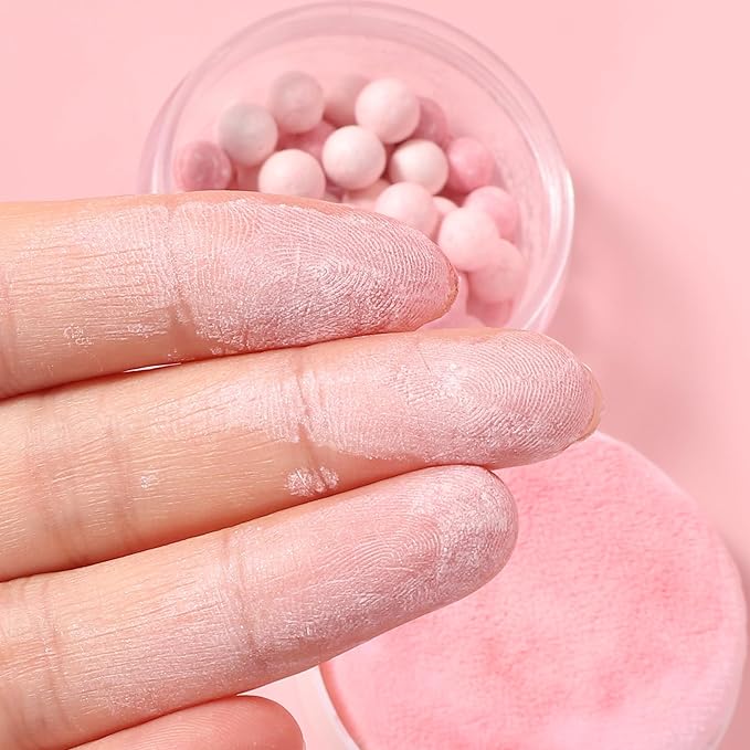 5 Colors Shimmer Matte Setting Powder with Puff, Oil Control Face Loose Translucent Powder Makeup,Brighten Longlasting Finishing Powder,Lightweight Waterproof Soft Focus Blurring Powder, 01