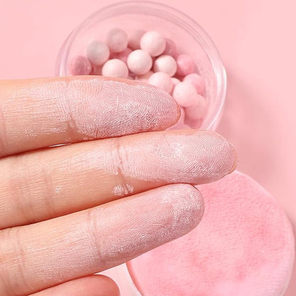 5 Colors Shimmer Matte Setting Powder with Puff, Oil Control Face Loose Translucent Powder Makeup,Brighten Longlasting Finishing Powder,Lightweight Waterproof Soft Focus Blurring Powder, 01