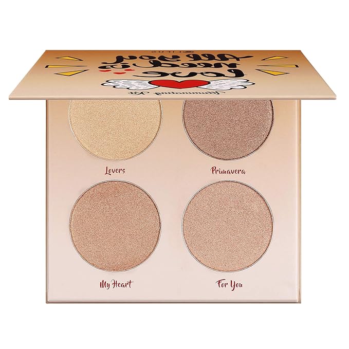 Glow Kit 4 Color Illuminator Love Light Highlighter & Bronzer Shimmer Face Matte Palette