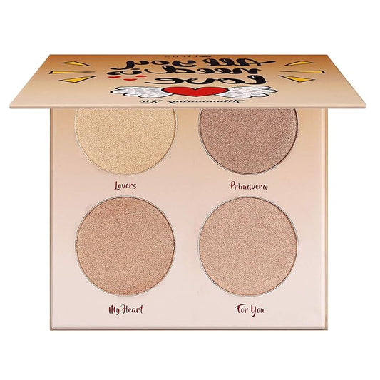 Glow Kit 4 Color Illuminator Love Light Highlighter & Bronzer Shimmer Face Matte Palette