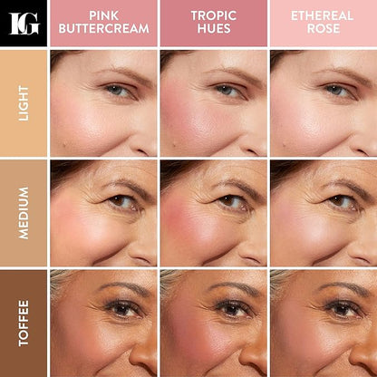 LAURA GELLER NEW YORK Baked to Go Trio: Balance-n-Brighten Foundation, Deep + Blush-n-Balance Blush, Pink Buttercream + Bronze-n-Brighten Bronzer, Deep - Travel Size