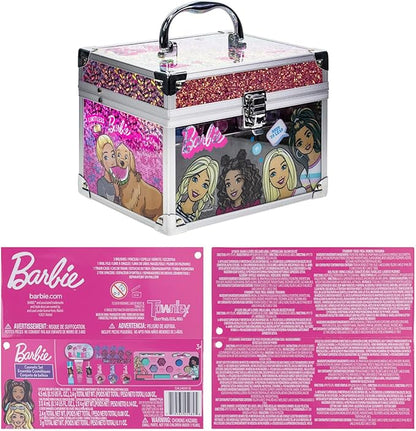 Barbie Movie Kids Makeup Kit for Girls, Real Washable Toy Makeup Set, Barbie Gift, Play Makeup and Pretend Play Toys Ages 3 4 5 6 7 8 9 10 11 12, by Townley Girl